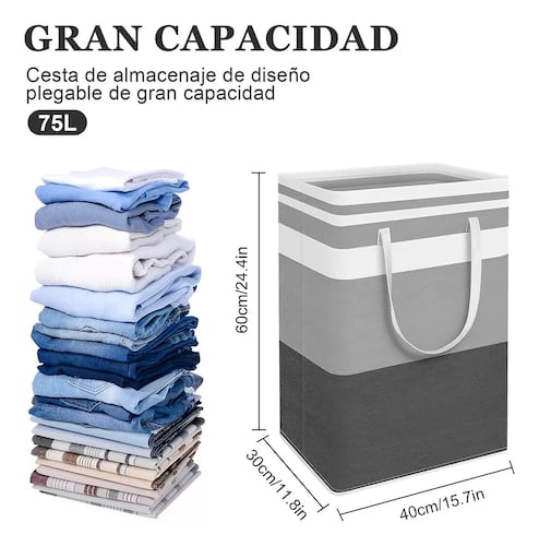 75l Cesto Grande Para Ropa Sucia Y Lavandería Plegable 2 Pcs