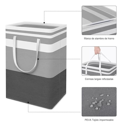 75l Cesto Grande Para Ropa Sucia Y Lavandería Plegable 2 Pcs