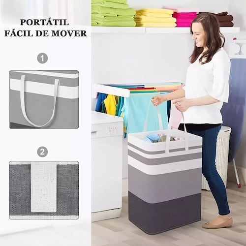 75l Cesto Grande Para Ropa Sucia Y Lavandería Plegable 2 Pcs
