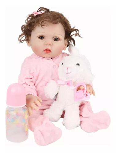Muñeca Bebé 48cm Reborn Bebé Completo Silicona Vinilo Niña.