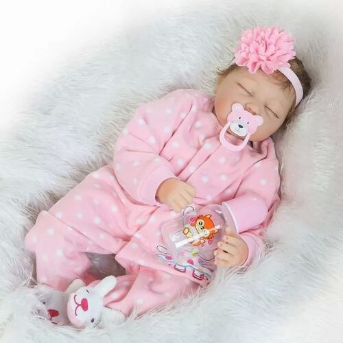 Muñeca Bebé Reborn Muñeca Para Dormir De Tela Suave 55cm