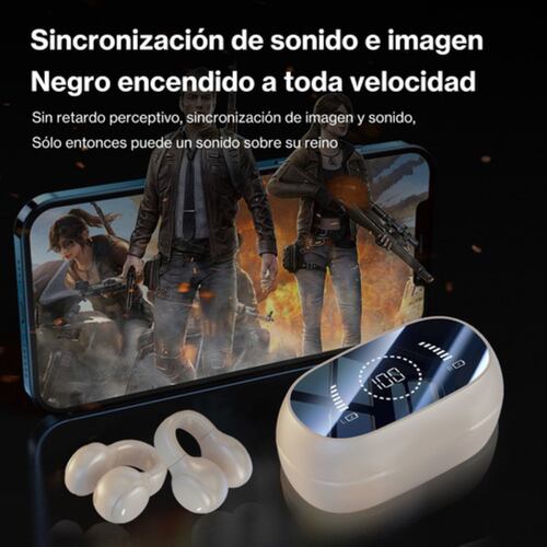 Audifonos Bluetooth Deportivos Inalámbricos Conducción Bige.