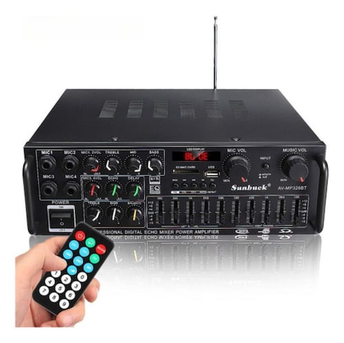 Amplificador De Audio Para Auto Casa Bluetooth Negro