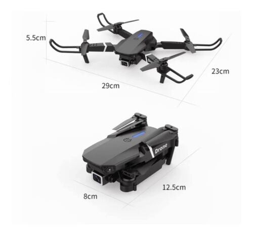 Drone  Control Remoto Con Par Cámara 4k Quadcopter + 2 baterías, Negro
