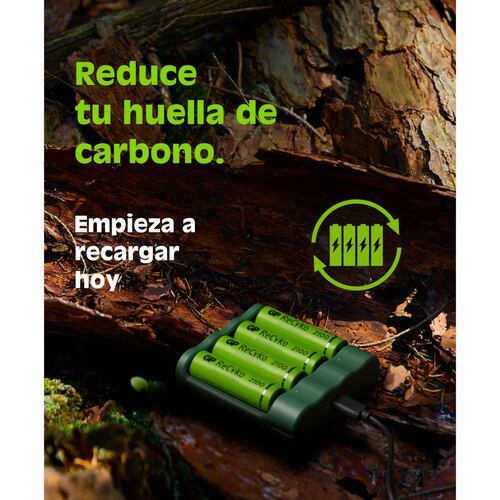 Cargador de pilas recargables GP USB con 4 piezas AA 2100mAh