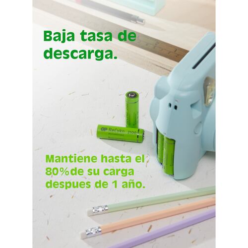 Cargador de pilas recargables GP USB con 4 piezas AA 2100mAh