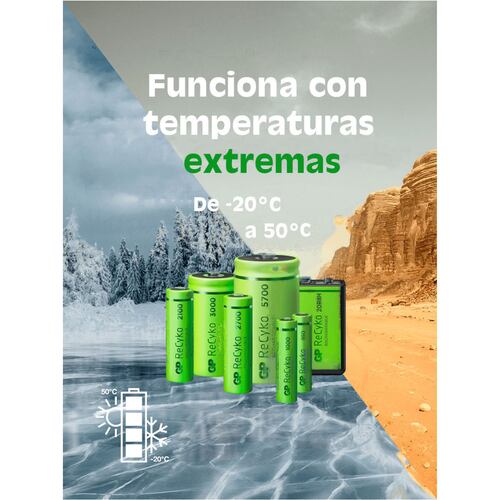 Cargador Pilas GP USB con 4 pilas AA 2100mAh + 4 AAA 650mAh