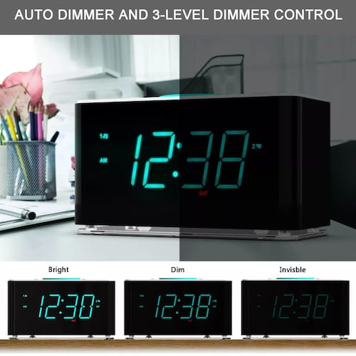 Reloj Despertador Digital Led Con Bocina Bluetooth Y Radio