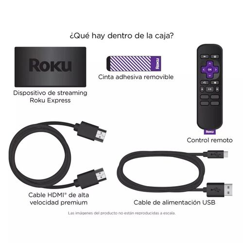 Roku Express | Dispositivo de streaming HD con cable HDMI de alta velocidad y control remoto simple