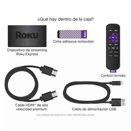 Roku Express | Dispositivo de streaming HD con cable HDMI de alta velocidad y control remoto simple