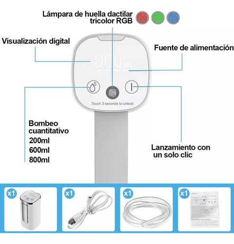 Dispensador De Agua Electrico Bomba De Garrafon Recargable