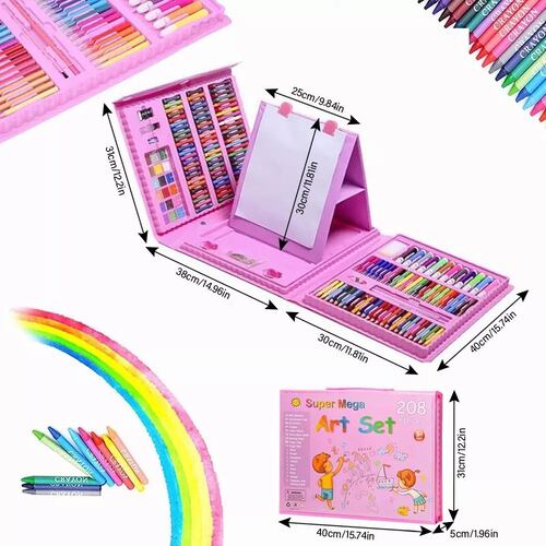 208kit Acuarela Pluma Lápices Niños Kit De Dibujo Y Pinturas