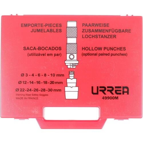 Juego Sacabocados Acero 16 Piezas 3-30 mm Herramienta Urrea