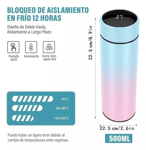 Termo Digital Inteligente De Acero Inoxidable 500ml 4 Pack