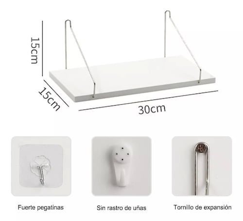 Repisas Flotantes Fácil Instalación 30x15 Cm De Madera 3 Pzs