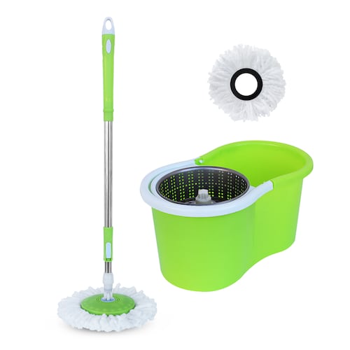 AGBOX Trapeador Giratorio Spin Mop 360° Sistema De Limpieza, Verde AG-SPINMOPVB.