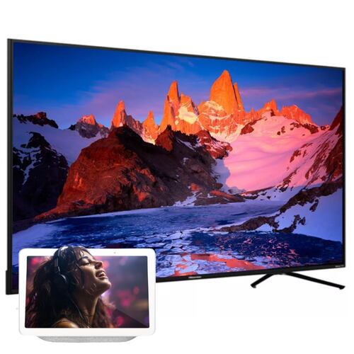 Combo Pantalla Hisense 65Pulg 4K Smart tv + Pantalla Google Nest Hub.