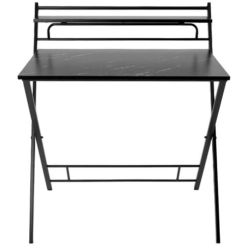 Escritorio Plegable 2 Niveles Negro Mesa Trabajo Hogar Oficina