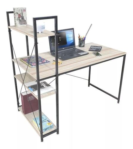 Escritorio De Madera Moderno Minimalista Con Repisas Oficina