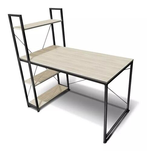 Escritorio De Madera Moderno Minimalista Con Repisas Oficina