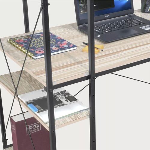 Escritorio De Madera Moderno Minimalista Con Repisas Oficina