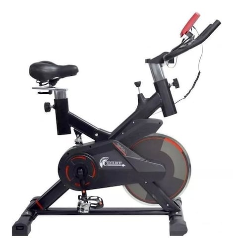 Bicicleta fija Centurfit MKZ-7702-13KGS para spinning color negro.