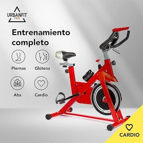 Bicicleta fija UrbanFit Pro SH-612 para spinning color rojo