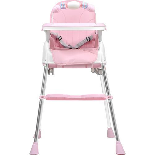 Silla Alta Periquera 4 En 1  Bebe Ajustable Comer Rosa