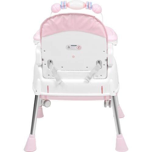 Silla Alta Periquera 4 En 1  Bebe Ajustable Comer Rosa