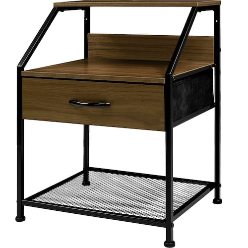 Buro  Rustico Comoda Mesa Noche Balda 1 Cajon Moderno Cafe