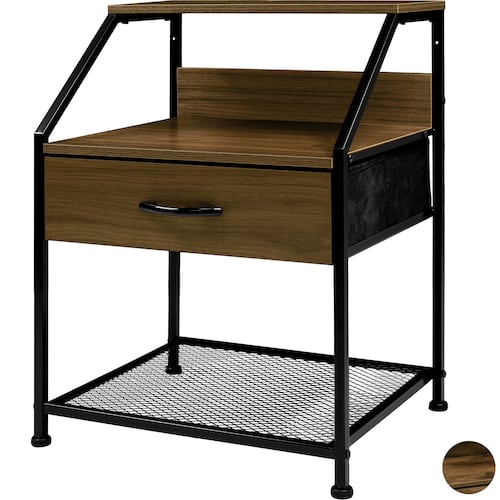 Buro  Rustico Comoda Mesa Noche Balda 1 Cajon Moderno Cafe