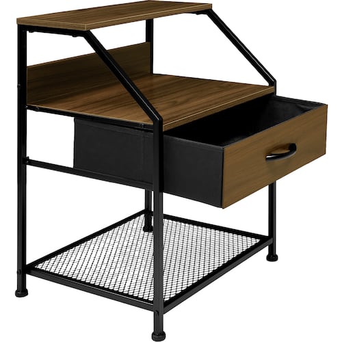 Buro  Rustico Comoda Mesa Noche Balda 1 Cajon Moderno Cafe