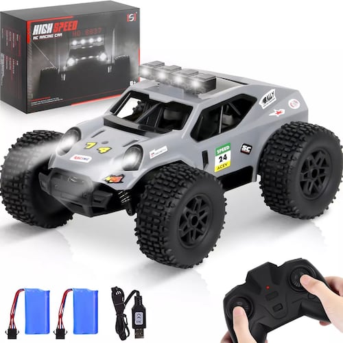 Todo Terreno Juguete Carros Control Remoto Diy Con Led Luces.