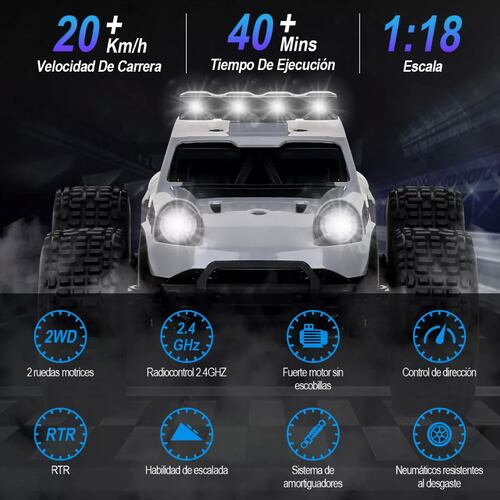 Todo Terreno Juguete Carros Control Remoto Diy Con Led Luces.