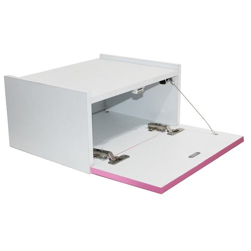 Mesa De Noche Buro Luz Led Recámara Ensamblado Azul