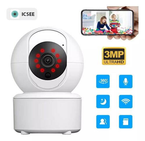 Cámara Inteligente Icsee 3mp Con Wifi Y Control Por App.