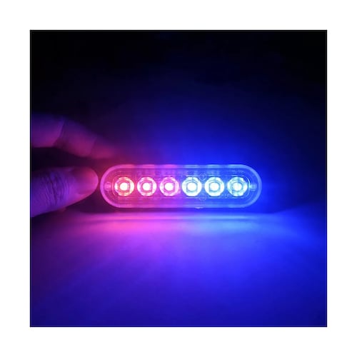 Ultra Delgado Lateral Faro Led Barra Estrobo,patrulla,2pcs Rojo y Azul