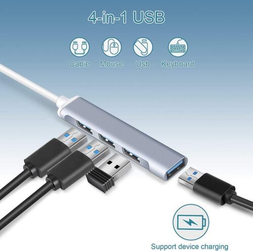 ub Adaptador Multi-puerto Delgado De 4 Puertos Usb 3.0 Gris