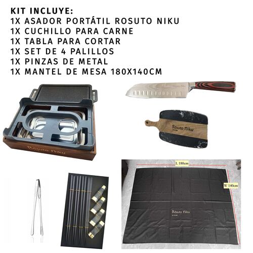 Asador Portatil Rosuto Niku Hibachi Para Interior Y Exterior.