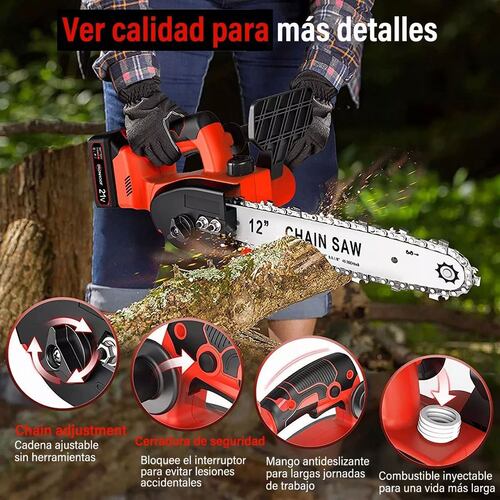 Motosierra Eléctrica Inalámbrica 12inch Moto Sierra Portatil.