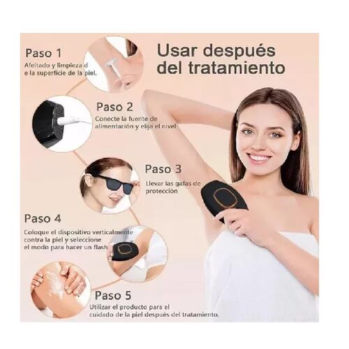 Depiladora Láser De Luz Pulsada Ipl Permanente Indolora Negro