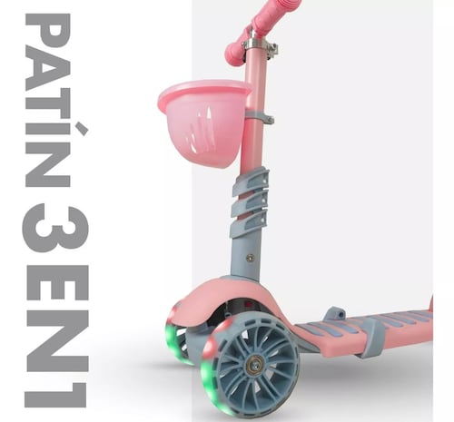 Scooter / Patin 3 En 1 Para Niños Con 3 Ruedas Y Luces