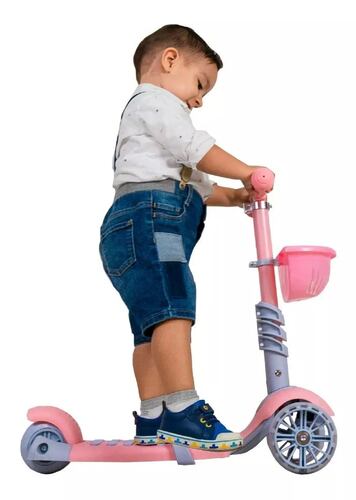 Scooter / Patin 3 En 1 Para Niños Con 3 Ruedas Y Luces
