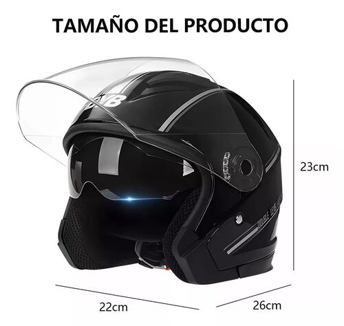 Casco De Moto Abatible Con Doble Mica color NEGRO