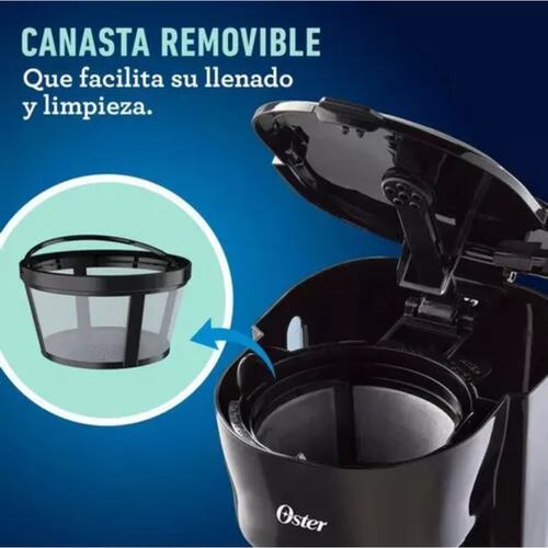 Cafetera Goteo Oster Automática 12 Tazas Filtro Permamente.