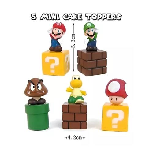 Figuras Super Mario Bross, Luigi, Mario, Juguetes Niños 23 piezas, Multicolor.
