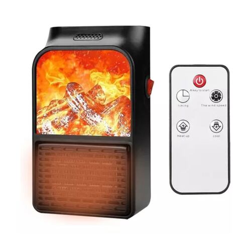 Calentador Eléctrico Calefaccion Digital Control Remoto 900w Portatil Negro 