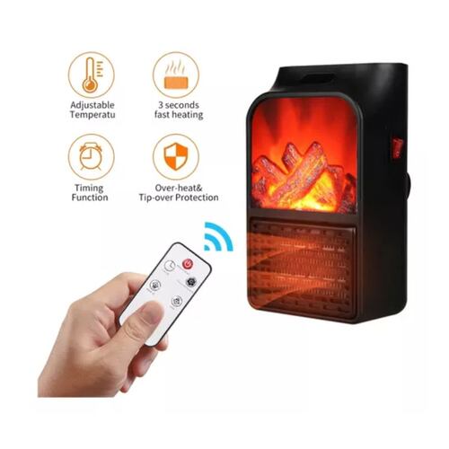 Calentador Eléctrico Calefaccion Digital Control Remoto 900w Portatil Negro 