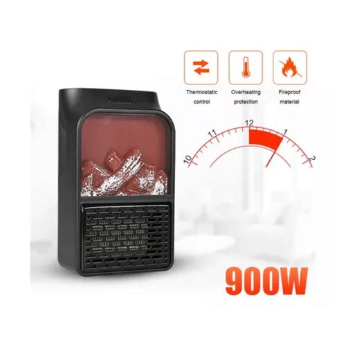 Calentador Eléctrico Calefaccion Digital Control Remoto 900w Portatil Negro 