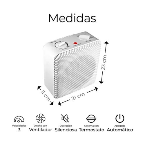 Pelonis Calentador Eléctrico Con Ventilador 1500w 12.5a 120v Cuadrado Blanco 